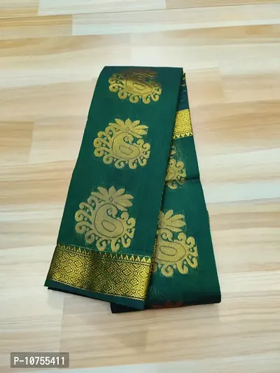 Stylish Cotton Blend Multicoloured  Saree With Blouse Piece-thumb2