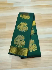 Stylish Cotton Blend Multicoloured  Saree With Blouse Piece-thumb1