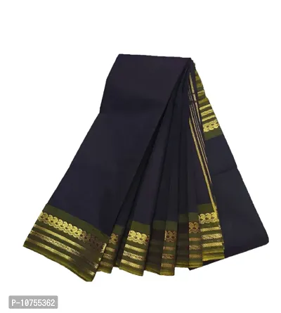 Stylish Cotton Blend Multicoloured  Saree With Blouse Piece