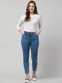 Stylish Blue Denim  Jeans For Women-thumb1