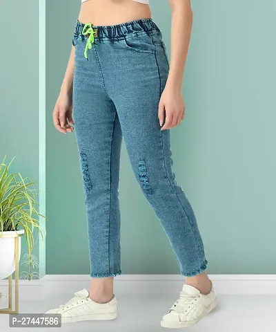 Stylish Blue Denim Washed Jeans For Women-thumb3