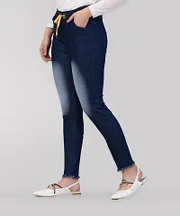 Stylish Blue Denim Washed Jeans For Women-thumb2