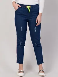 Women's Stylish Blue Solid Denim Mid-Rise Jeans-thumb1