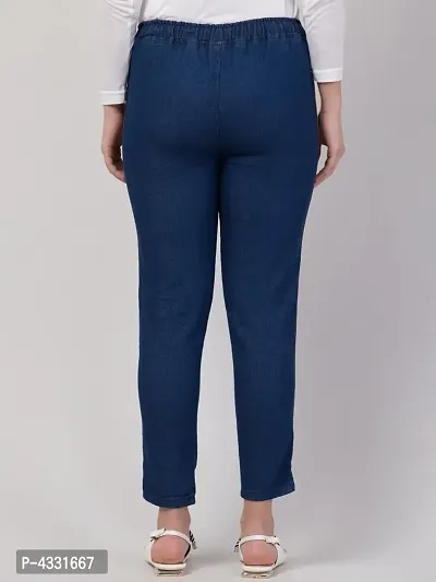 Women's Stylish Blue Solid Denim Mid-Rise Jeans-thumb4