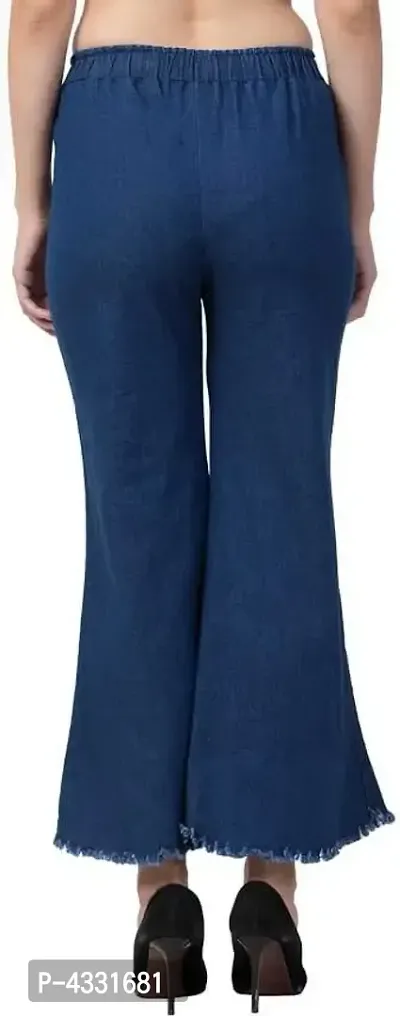 Women's Stylish Blue Solid Denim Mid-Rise Jeans-thumb3