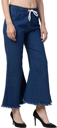 Women's Stylish Blue Solid Denim Mid-Rise Jeans-thumb1