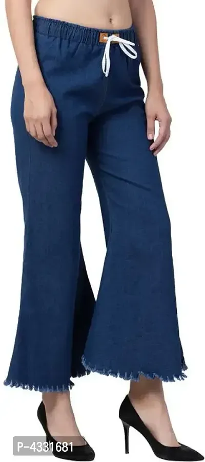 Women's Stylish Blue Solid Denim Mid-Rise Jeans-thumb2