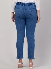 Womens Stylish Blue Distress Denim Mid-Rise Jeans-thumb1