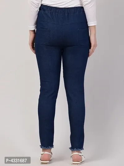 Blue Denim Faded Jeans   Jeggings For Women-thumb4