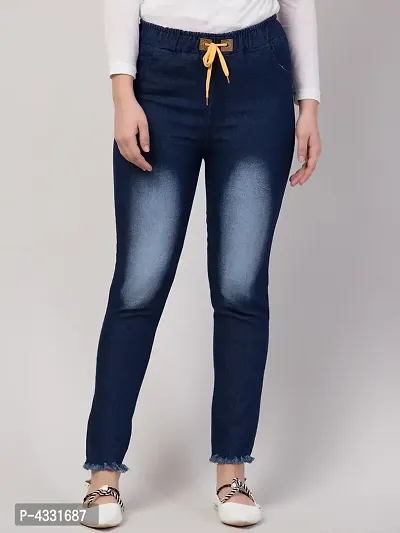Blue Denim Faded Jeans   Jeggings For Women