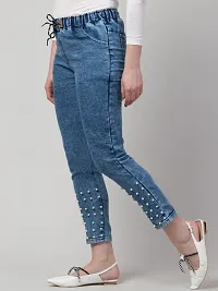 Blue Denim Embellished Jeans   Jeggings For Women-thumb2