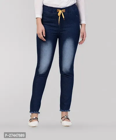 Stylish Blue Denim Washed Jeans For Women