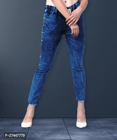 Stylish Blue Denim Washed Jeans For Women