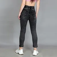 Stylish Black Denim Washed Jeans For Women-thumb1