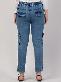 Stylish Blue Denim Washed Jeans For Women-thumb1