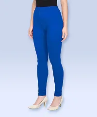 Stylish Blue Cotton Blend Solid Jeggings For Women-thumb2