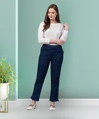 Stylish Blue Denim Washed Jeans For Women-thumb1