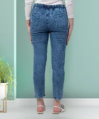 Stylish Blue Denim Washed Jeans For Women-thumb1