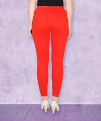 Stylish Red Cotton Blend Solid Jeggings For Women-thumb1