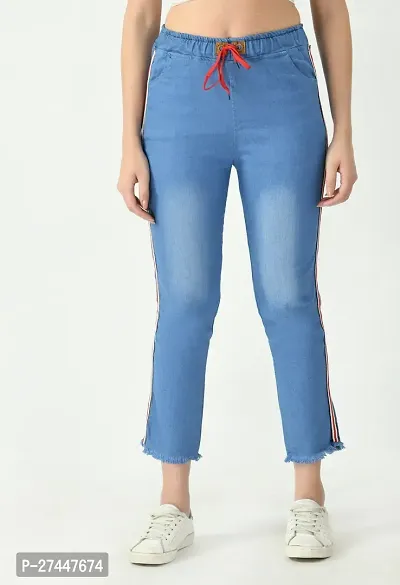 Stylish Blue Denim Washed Jeans For Women
