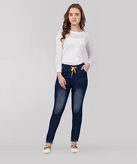 Stylish Blue Denim Washed Jeans For Women-thumb3