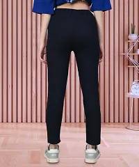 Stylish Black Denim Solid Jeans For Women-thumb1