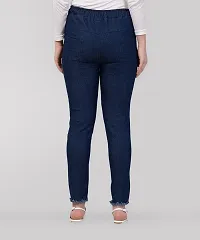 Stylish Blue Denim Washed Jeans For Women-thumb1