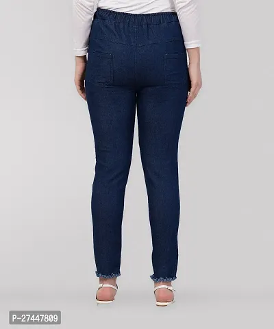 Stylish Blue Denim Washed Jeans For Women-thumb2