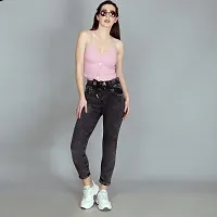 Stylish Black Denim Washed Jeans For Women-thumb2