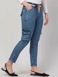 Stylish Blue Denim Washed Jeans For Women-thumb2