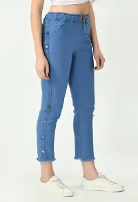 Stylish Blue Denim Washed Jeans For Women-thumb2