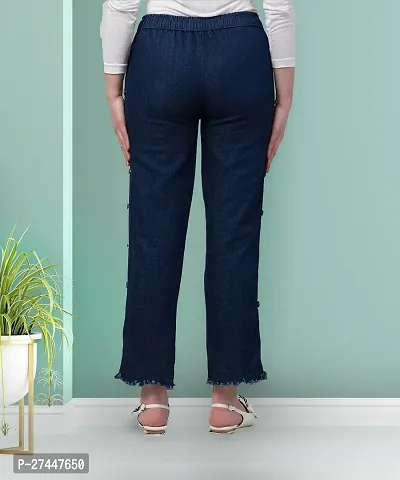 Stylish Blue Denim Washed Jeans For Women-thumb3