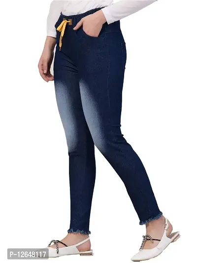 13-Ira Collection Knee Washed Blue Jogger Jeans for Women (XL, Blue)-thumb3