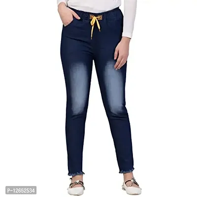 Ira Collection Knee Washed Blue Jogger Jeans for Women (2XL, Blue)