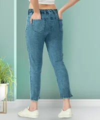 Stylish Blue Denim Washed Jeans For Women-thumb1