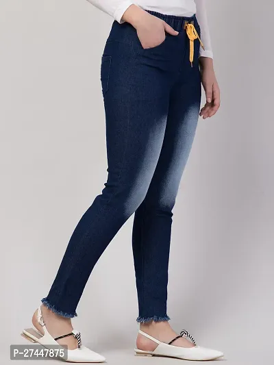 Stylish Blue Denim Washed Jeans For Women-thumb4