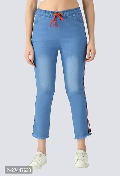 Stylish Blue Denim Washed Jeans For Women