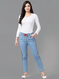 Stylish Blue Denim Washed Jeans For Women-thumb2