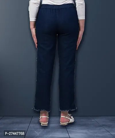 Stylish Blue Denim Washed Jeans For Women-thumb2