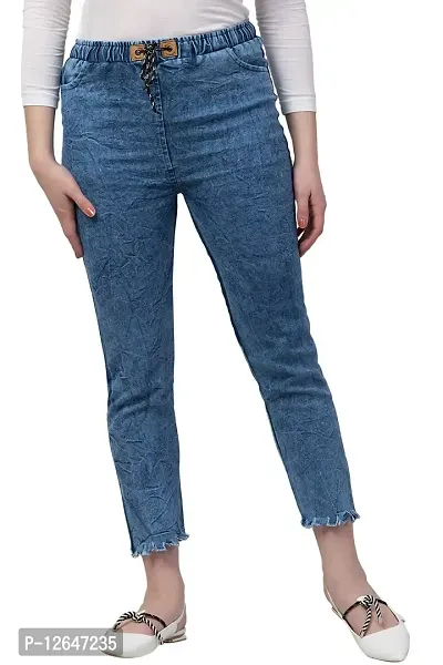 Women's Regular Fit Denim Jeans (024-DOL-NRUF-BLUE_Blue_XL)