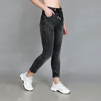 Stylish Black Denim Washed Jeans For Women-thumb3