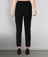 Stylish Black Denim Solid Jeans For Women-thumb1