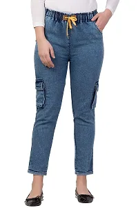 Ira Collection Cargo Jogger Jeans for Women-thumb1