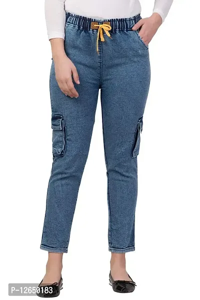 Ira Collection Cargo Jogger Jeans for Women-thumb2