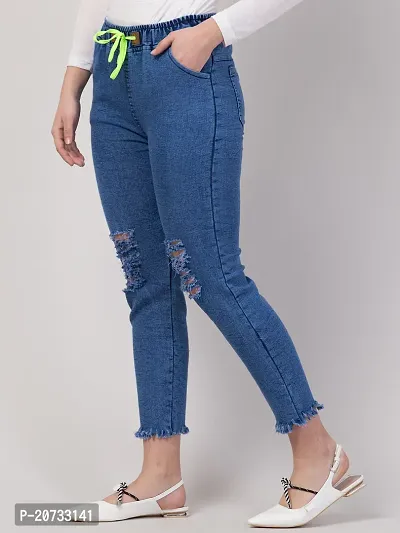 Stylish Blue Denim  Jeans For Women-thumb3