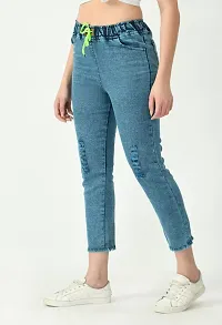 Stylish Blue Denim Washed Jeans For Women-thumb2