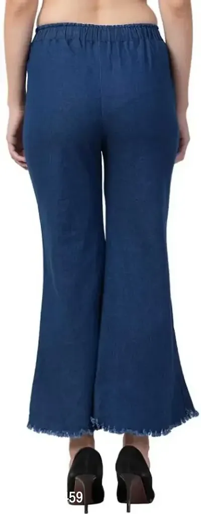 Premium Quality for Women  Girls |  Blue Flared Jogger Jeans-thumb2