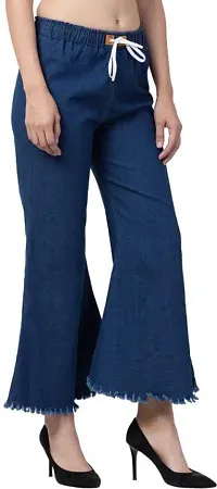 Premium Quality for Women  Girls |  Blue Flared Jogger Jeans-thumb2