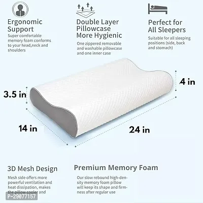 MASHUR FAB Memory Foam Pillow, Orthopedic Refill Pillow Neck Pain Cervical Cleaning Dusters Vanilla Memory Foam Pillow, Orthopedic Pillow for Neck Pain-thumb3