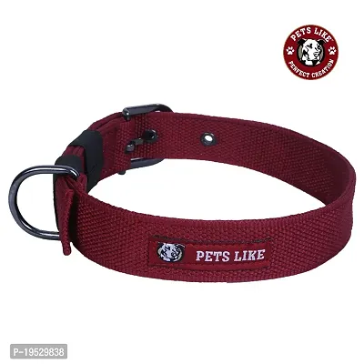 PETSLIKE Polyester Dog Collar | Dog Collars for Large Size Dogs | Dog Collar Maroon Design Color.